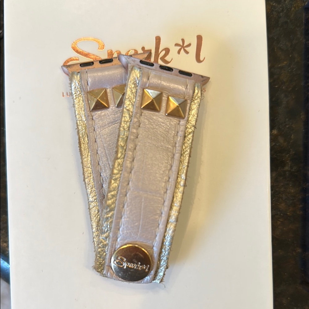 Women's Gold and Cream Watch Strap